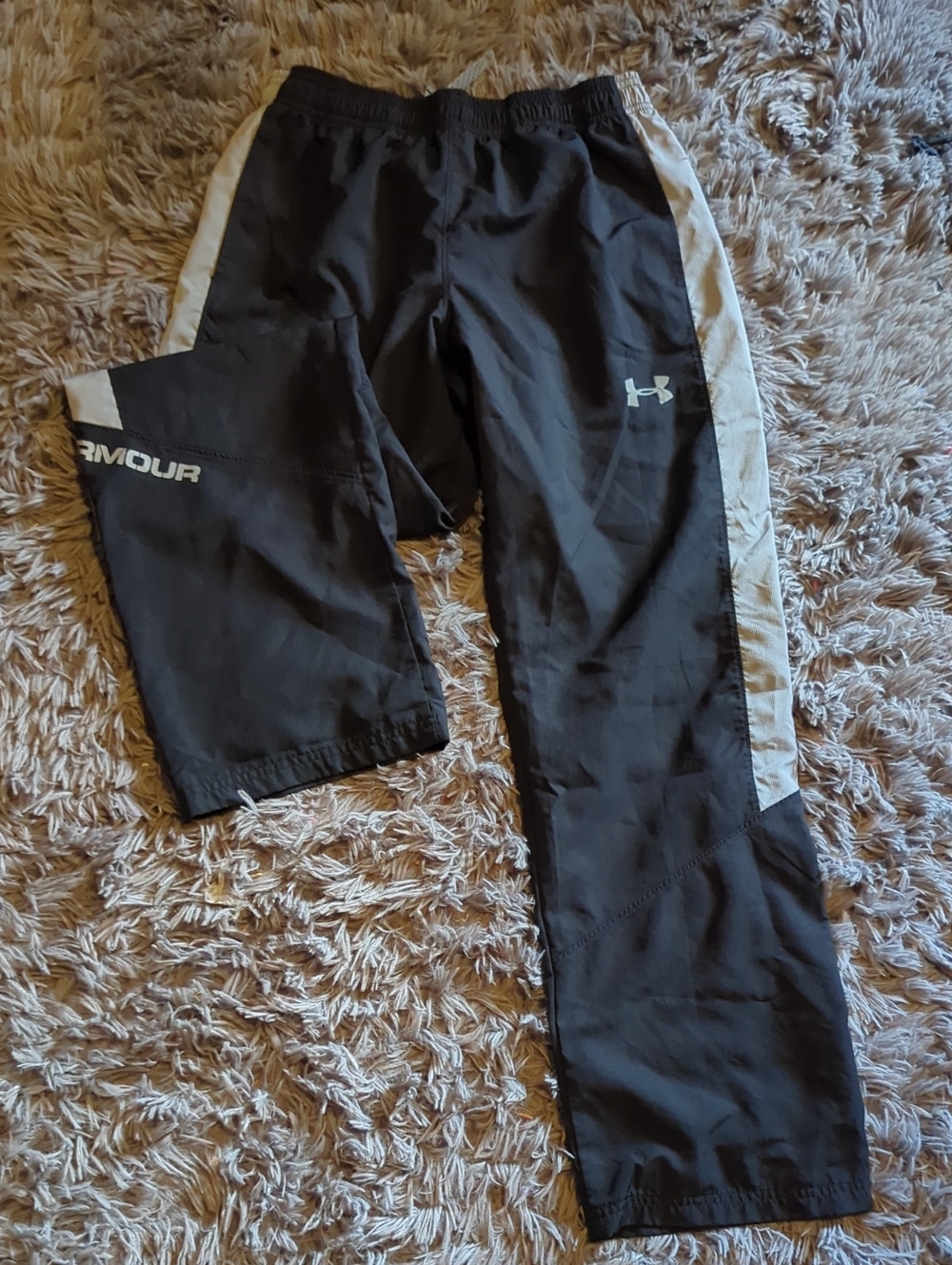 Under Armour Black Pants with White Side Stripes